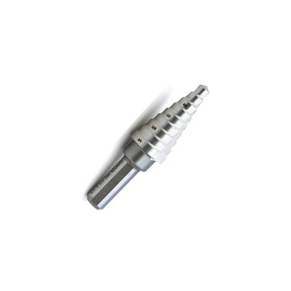 Champion Cutting Tool 1in x 9/16in - MSD Step Drill, 9/16in - 1in by 16ths, 135 deg Split, 2 Flute, Straight Shank, HSS CHA MSD-1X9/16 - main
